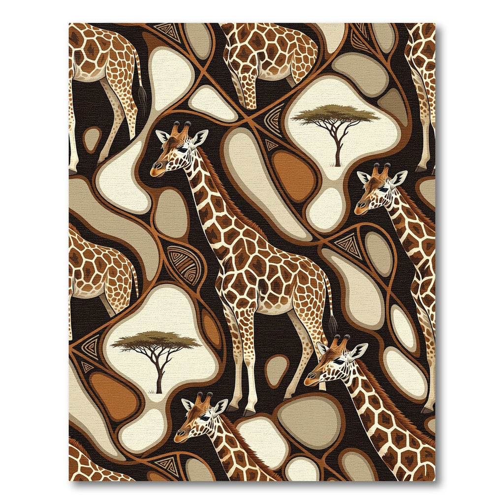 Safari Giraffe Savanna Abstract Rug