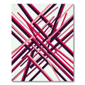 Modern Crimson Angular Geometric Line Art Rug