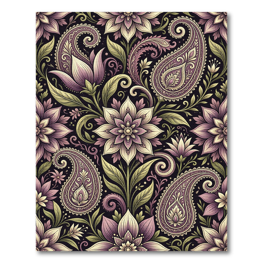 Purple Paisley Floral Medallion Rug