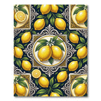 Mediterranean Yellow Lemon Citrus Tile Art Rug