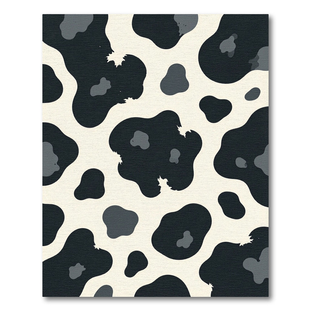 Modern Black and Cream Cow Hide Rug