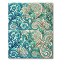 Elegant Teal and Cream Victorian Scroll Rug