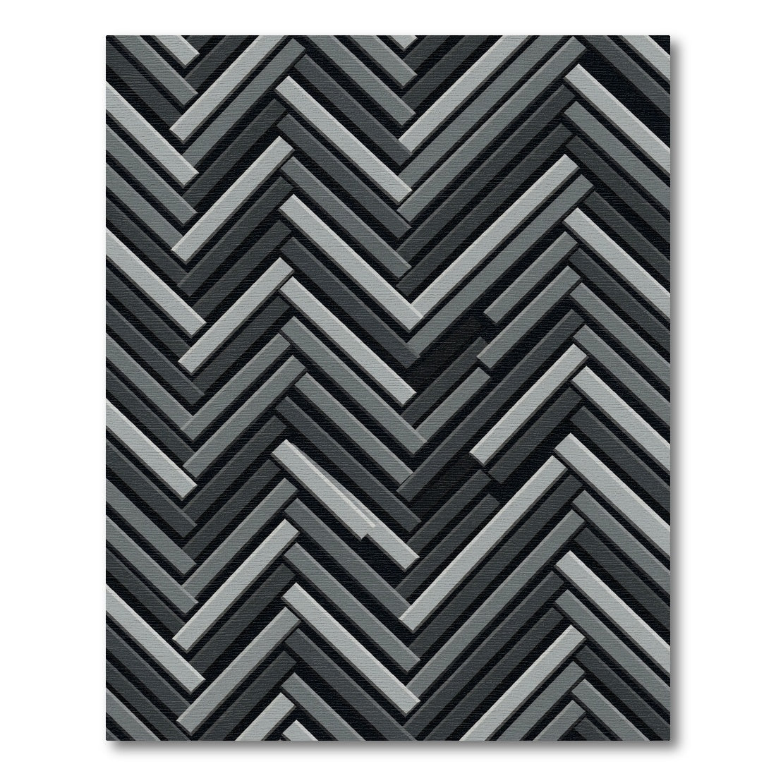 Monochrome 3D Herringbone WeaveRug Rug