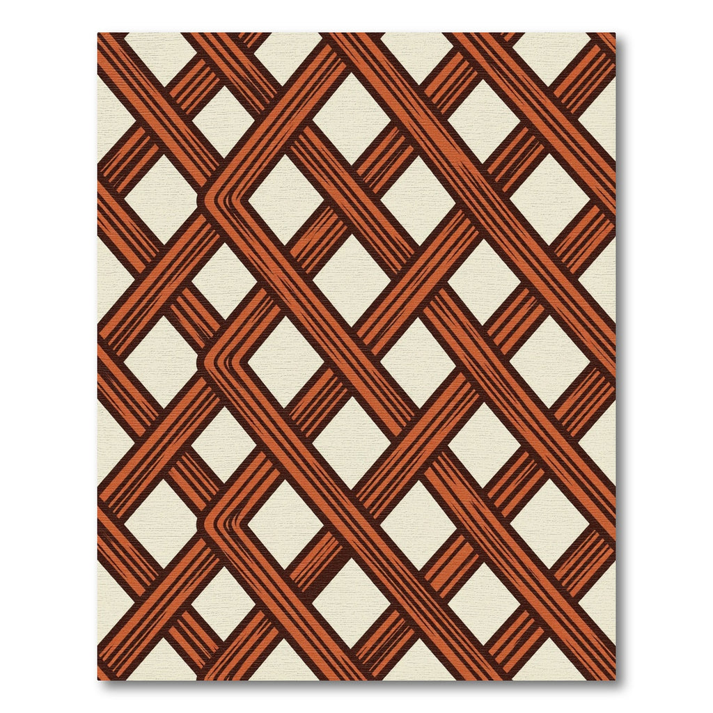Terracotta Lattice Intertwined Geometric Rug