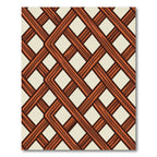 Terracotta Lattice Intertwined Geometric Rug