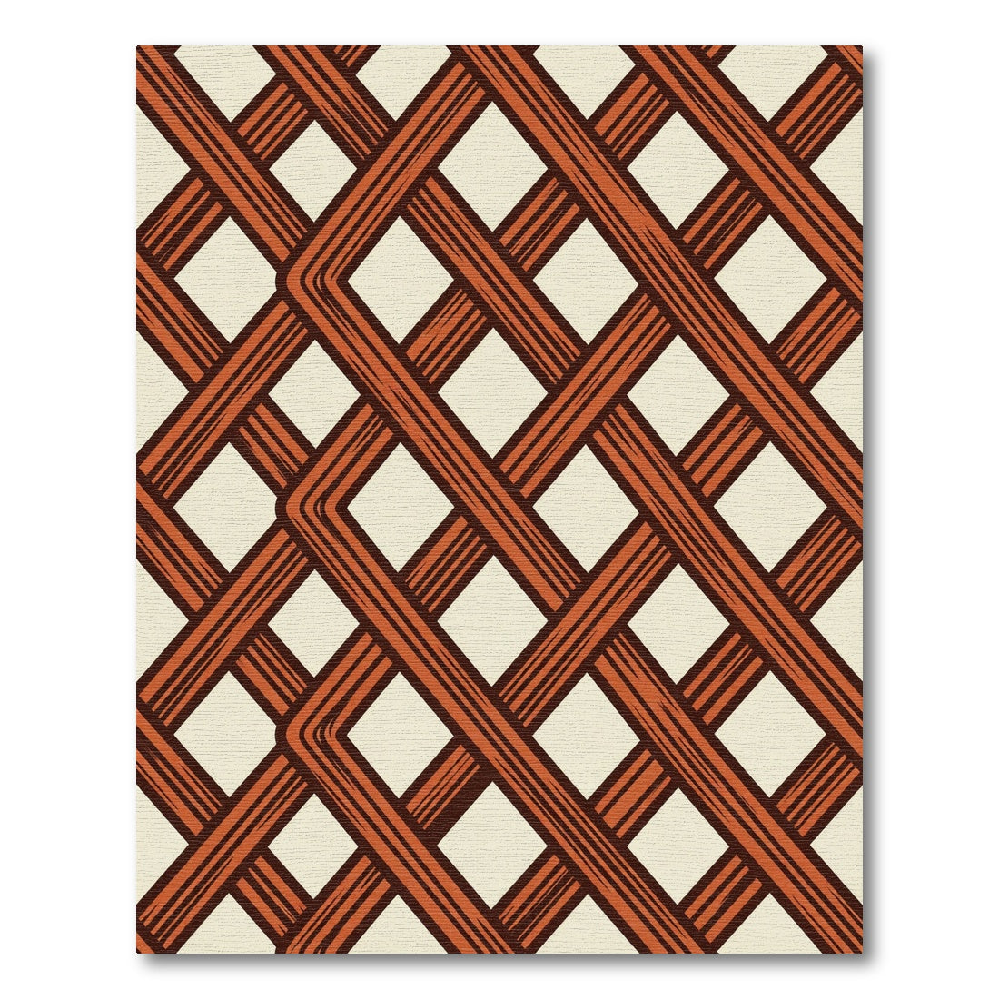 Terracotta Lattice Intertwined Geometric Rug
