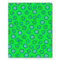 Vibrant Pink Flower Blue Outline Rug