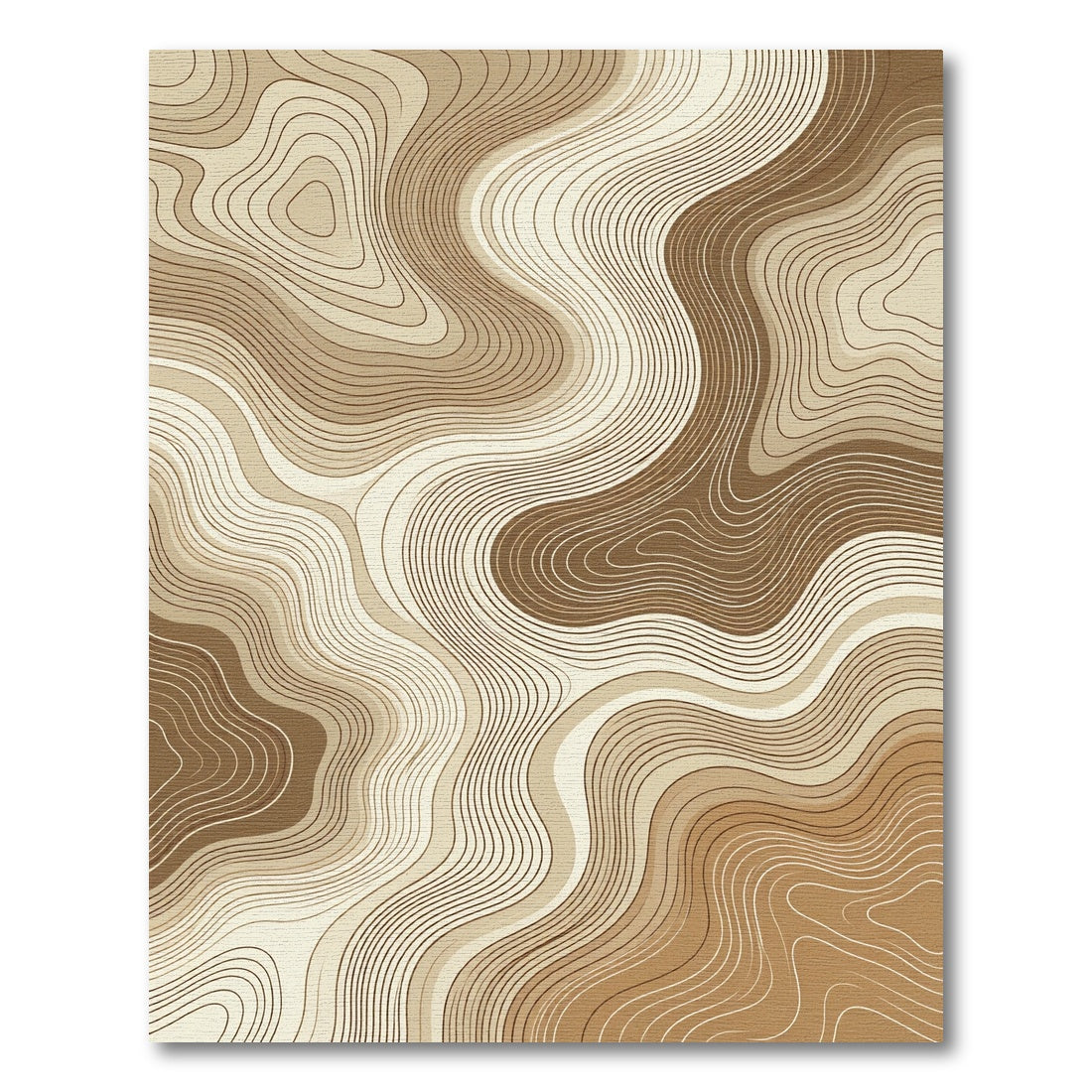 Earthy Browns Topographic Swirl Rug