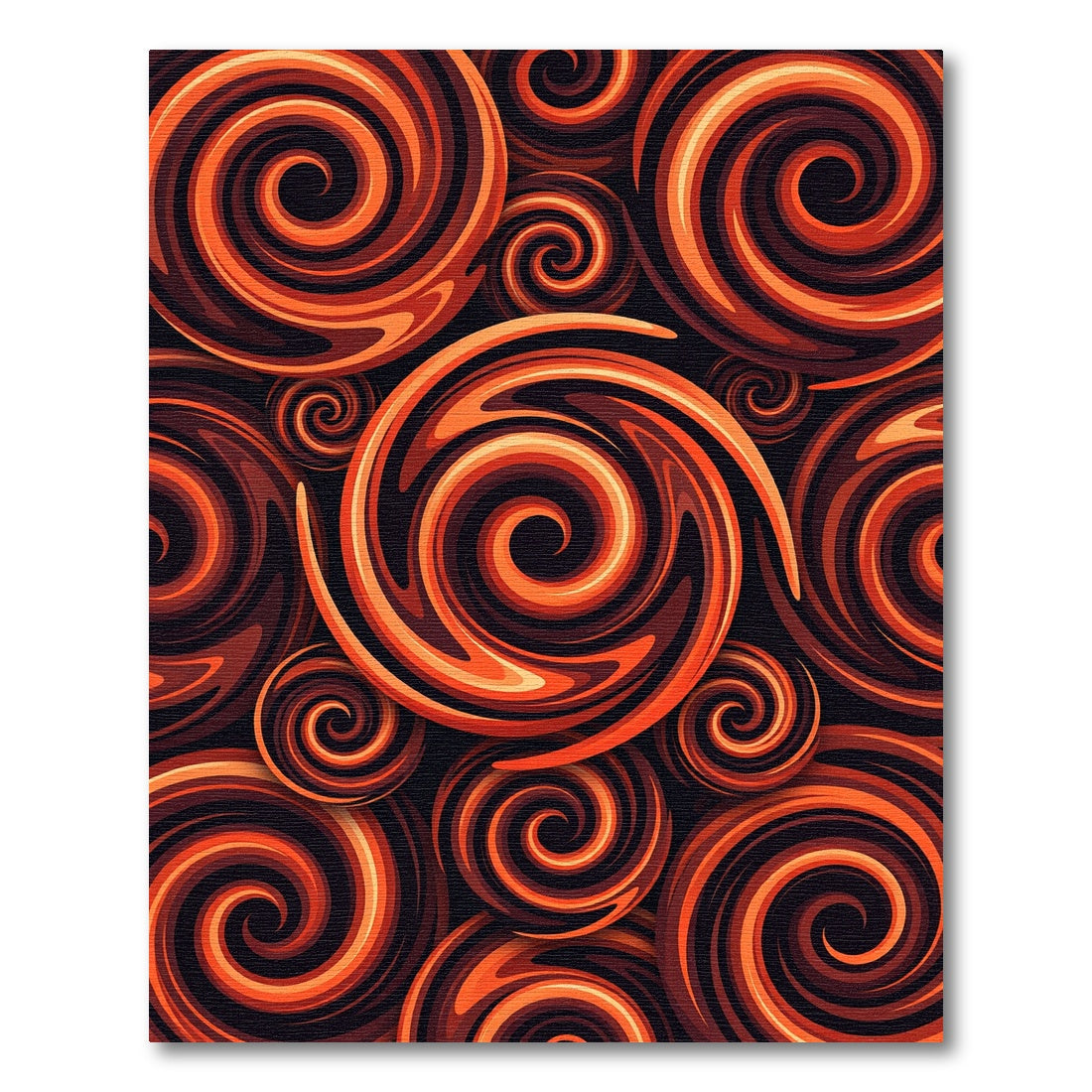 Fiery Orange Abstract Swirl Vortex Rug