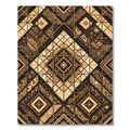 Golden Earth Tone Tribal Diamond Geometry Rug