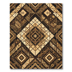 Golden Earth Tone Tribal Diamond Geometry Rug