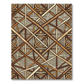 Earthy Brown Geometric Lattice Art Rug