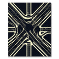 Abstract Monochrome Geometric Intersection Lines Rug
