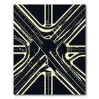 Abstract Monochrome Geometric Intersection Lines Rug