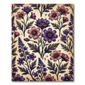 Antique Purple Floral Botanical Meadow Rug