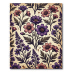 Antique Purple Floral Botanical Meadow Rug