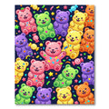 Colorful Gummy Bear Celebration Confetti Illustration Rug