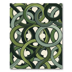 Modern Intertwined Olive Sage Loop Rug