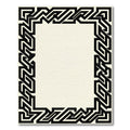 Black Geometric Maze Border Rug