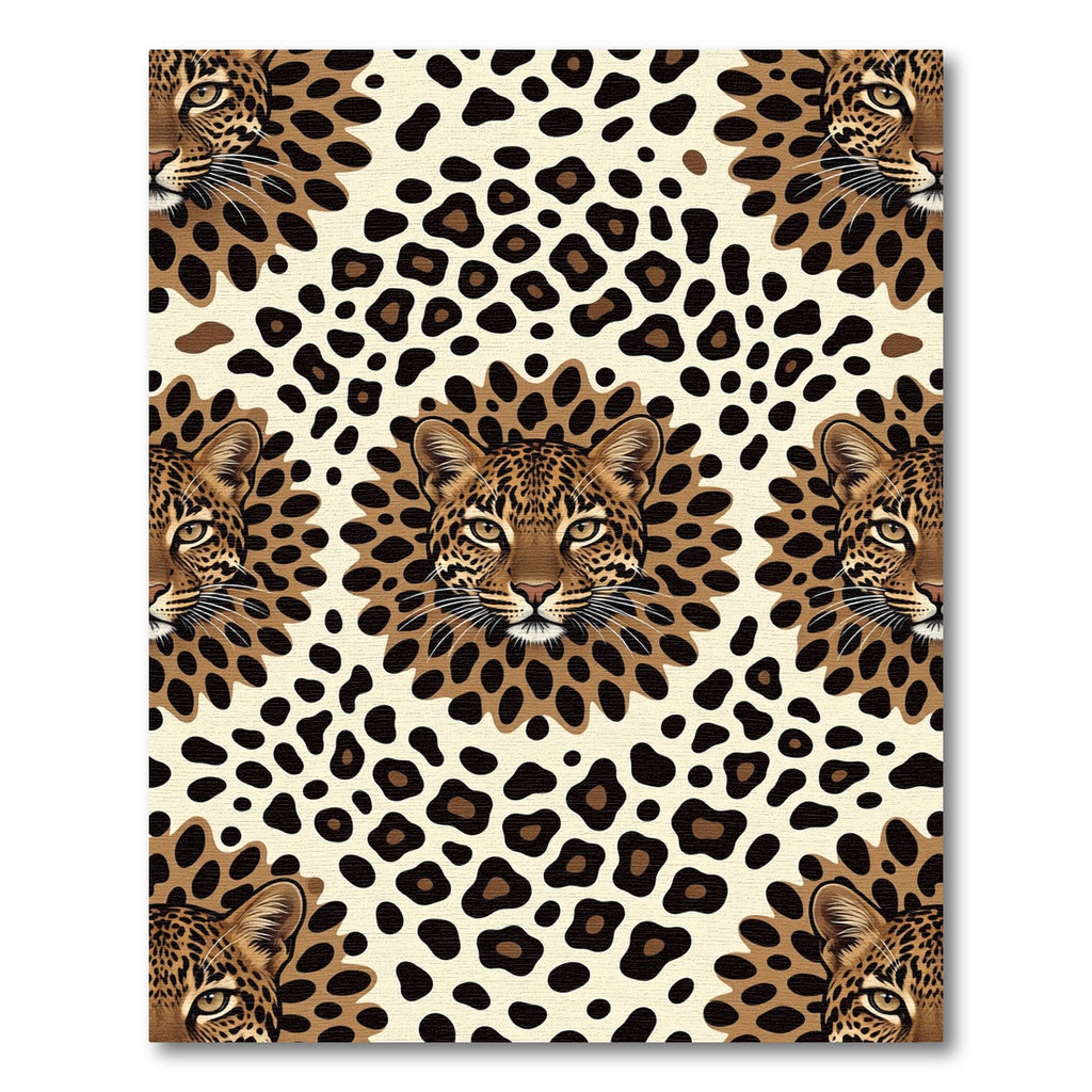 Leopard Spot Faux Fur Faces Rug