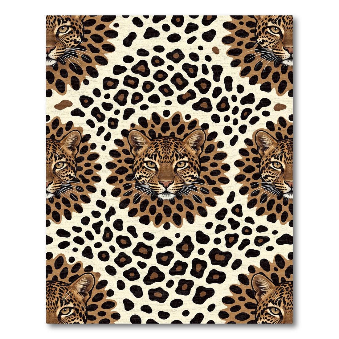 Leopard Spot Faux Fur Faces Rug