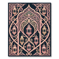 Elegant Blush Pink Lantern Archway Floor Covering Rug