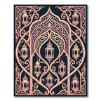 Elegant Blush Pink Lantern Archway Floor Covering Rug