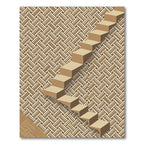 Geometric Brown Beige Basketweave Rug