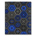 Geometric Hexagonal Azure and Charcoal Shorthand Rug