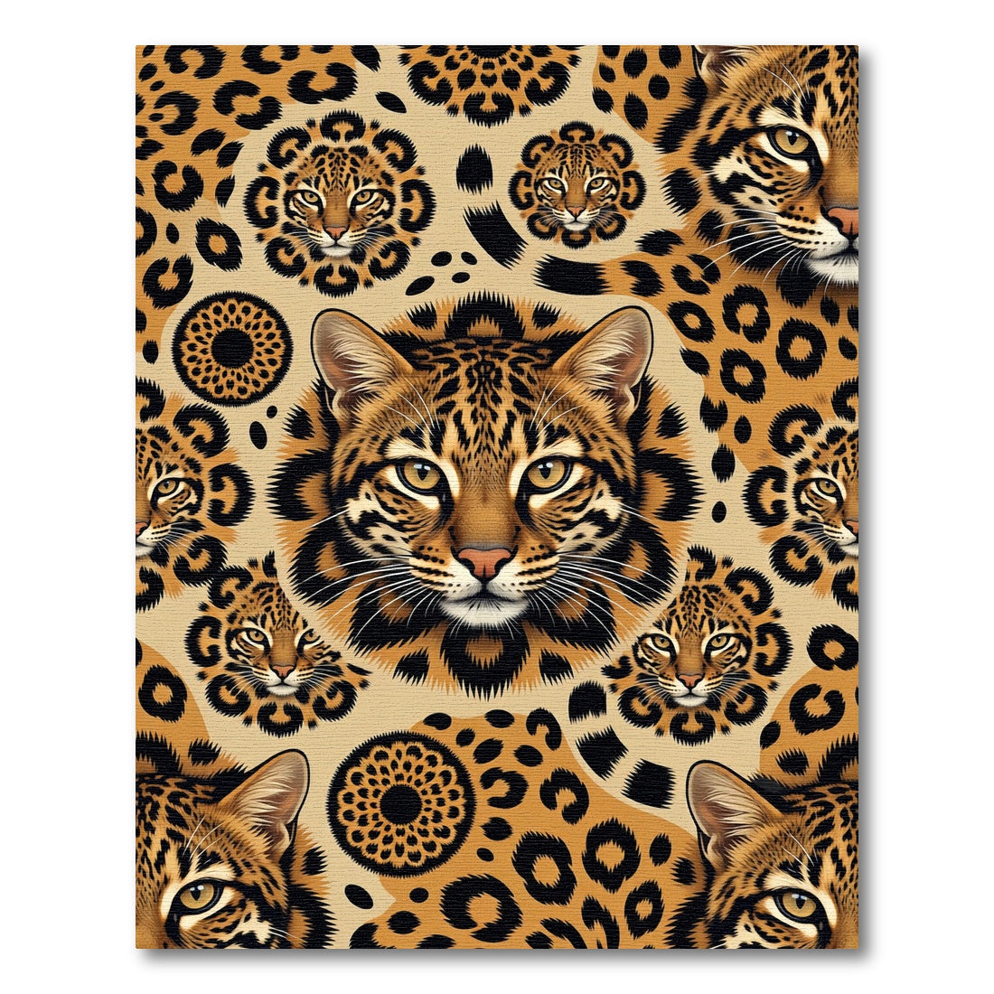 Golden Feline Spots Medallion Rug