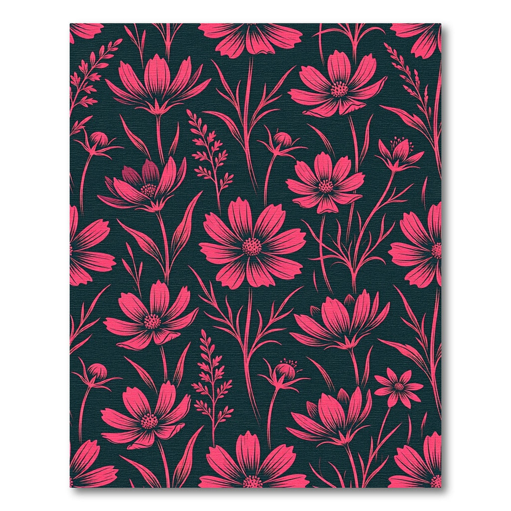 Vibrant Pink Floral Meadow Rug