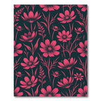 Vibrant Pink Floral Meadow Rug