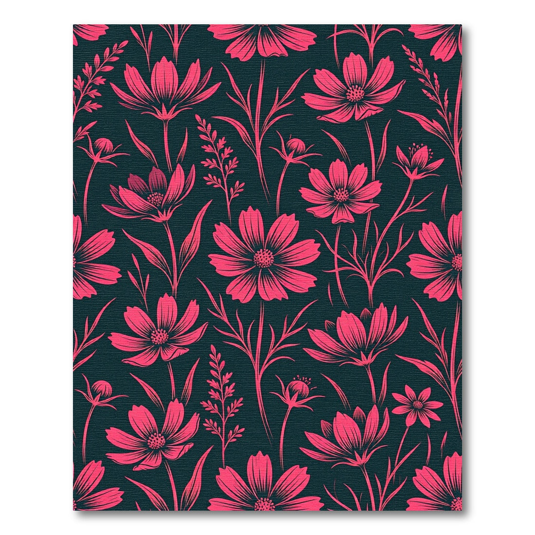 Vibrant Pink Floral Meadow Rug