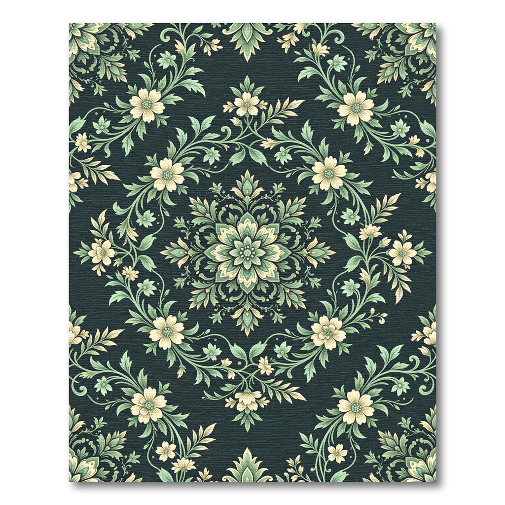 Vintage Cream Floral Scrollwork Rug