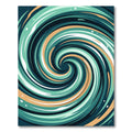Modern Teal and Sand Swirl Vortex Rug
