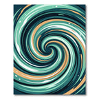 Modern Teal and Sand Swirl Vortex Rug