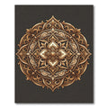 Ornate Golden Floral Filigree Medallion Rug
