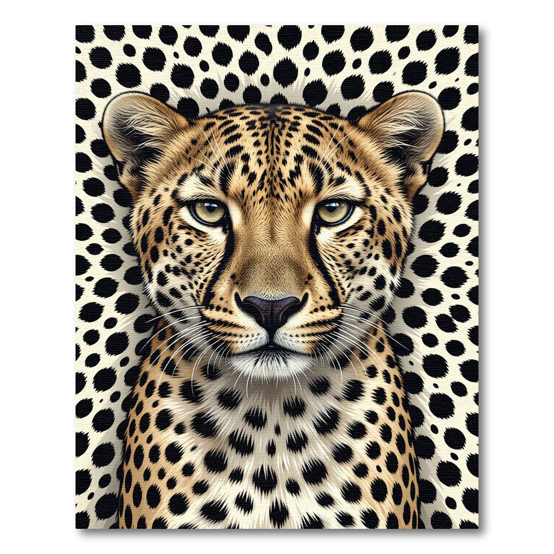 Stunning Leopard Face Golden Animal Art Rug