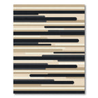 Modern Black Ivory Stripe Composition Rug