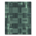 Teal Geometric Grid Blocks Rug