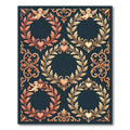 Cherubic Heart Floral Laurel Wreath Ornament Rug