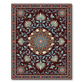 Elegant Burgundy Floral Star Medallion Rug