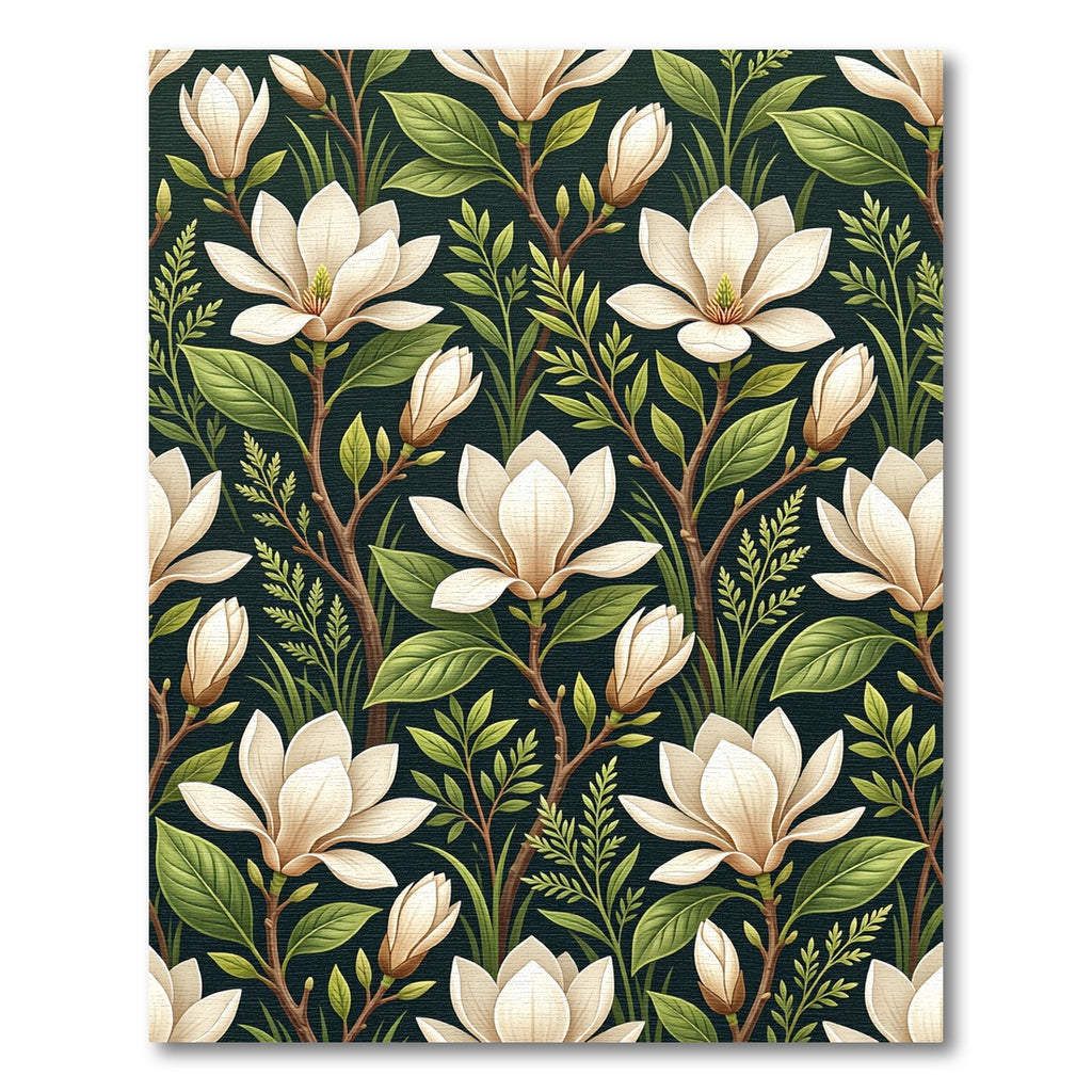 Cream Magnolia Blossom Garden Rug