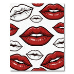 Bold Red and White Kiss Lips Rug