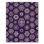 Purple Floral Hexagon Medallion Rug