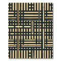 Earthy Tan Black Interlocking Plaid Rug