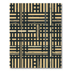 Earthy Tan Black Interlocking Plaid Rug