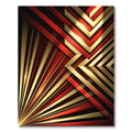 Red Gold Geometric Arrow Rug