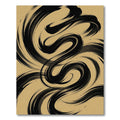 Abstract Organic Black Swirl Gold Rug