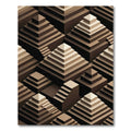 Geometric Caramel Tiered Monochromatic Structure Rug